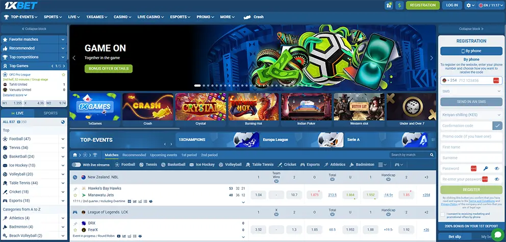 1xBet sports betting Kenya
